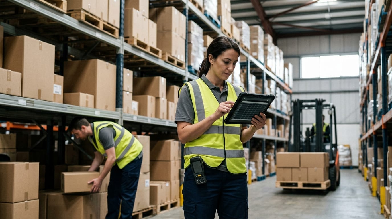 The team who would use inventory and warehouse management software, mid-task