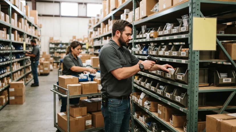 The team who would use inventory bin system, mid-task