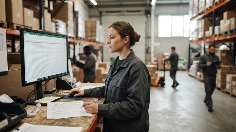 The team who would use inventory control with excel, mid-task