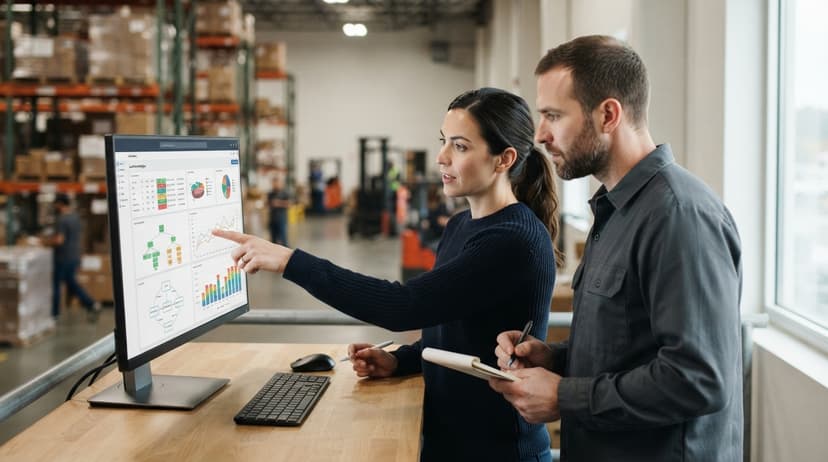 Two people working through what inventory formulas is telling them