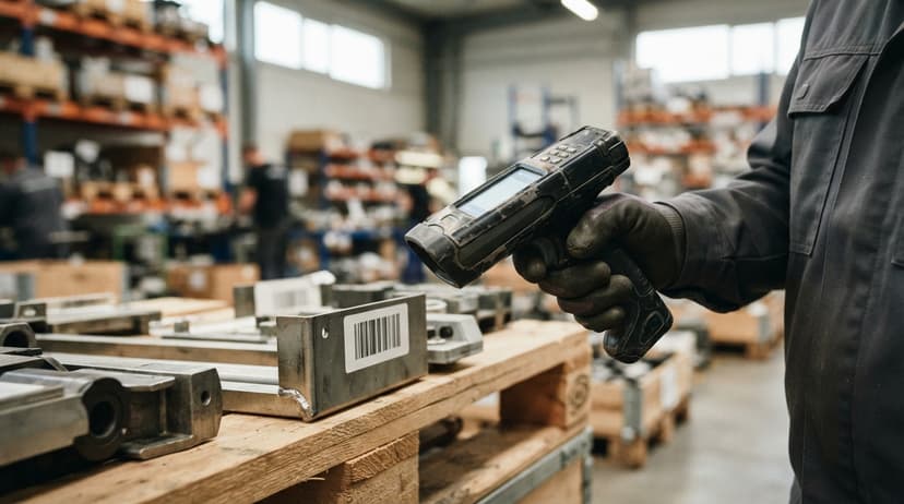 Close detail from the work inventory management system for manufacturing supports