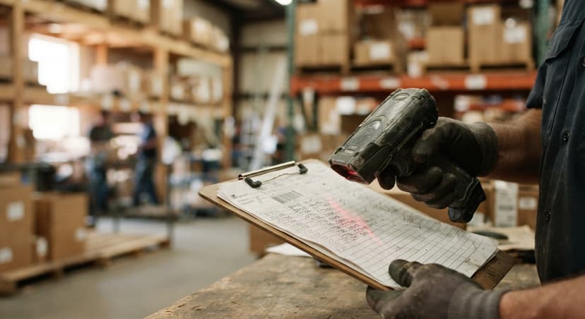 Close detail from the work inventory quote supports