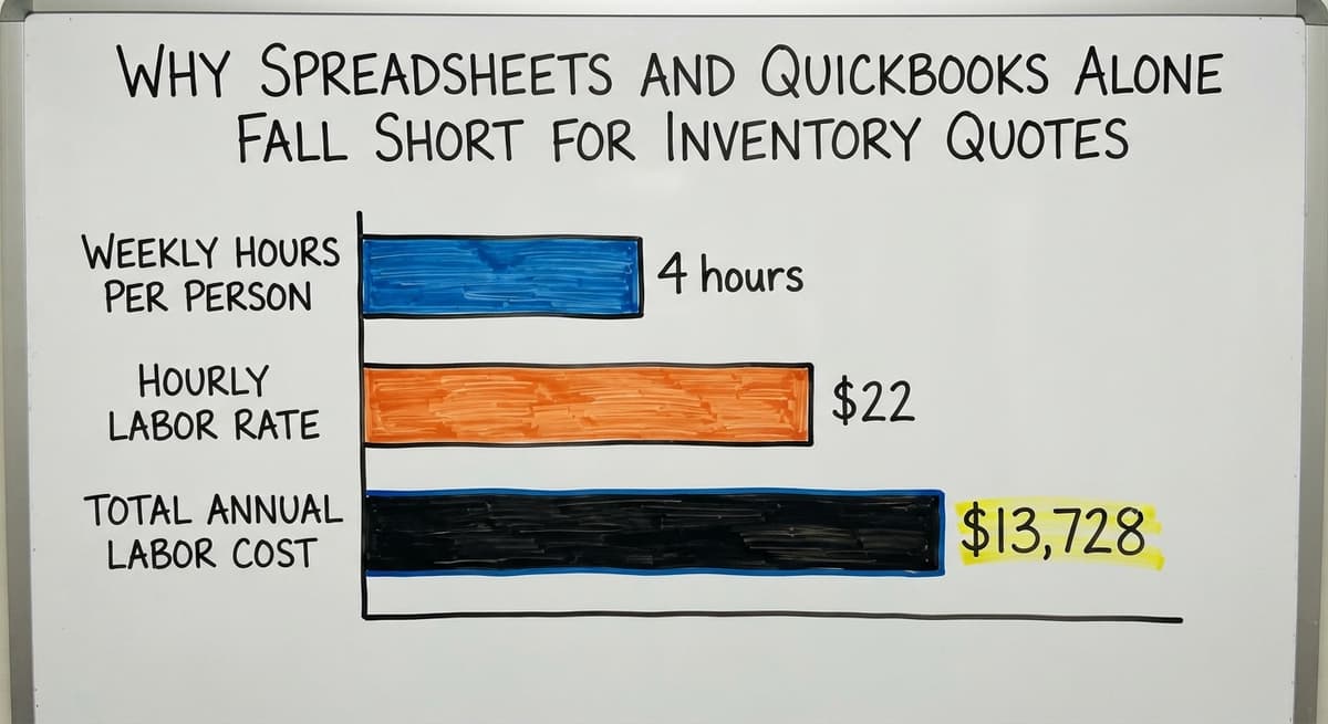 Why Spreadsheets and QuickBooks Alone Fall Short for Inventory Quotes, in figures