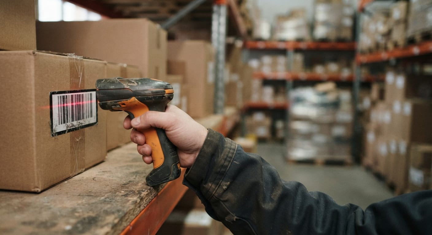 Close detail from the work inventory sales software small business supports