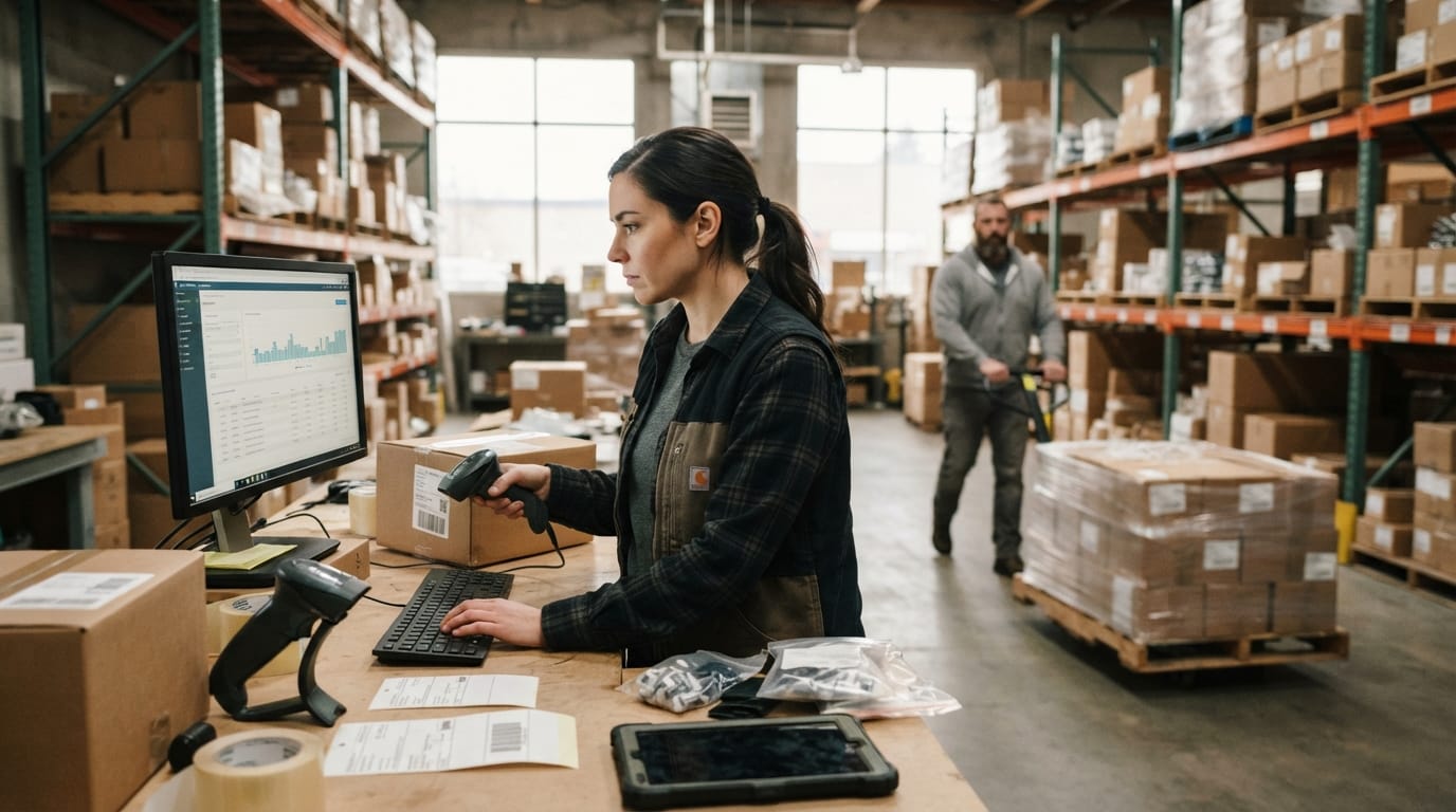 The team who would use inventory sales software small business, mid-task