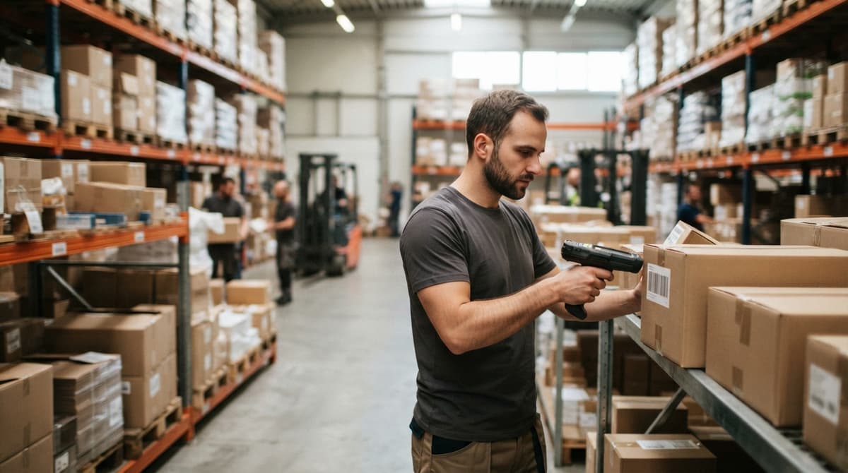 The team who would use inventory software barcode, mid-task