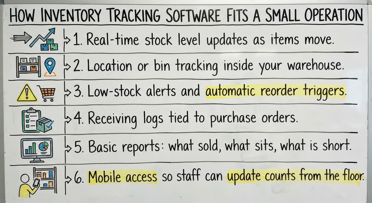 How Inventory Tracking Software Fits a Small Operation, drawn out
