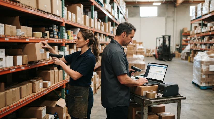 The team who would use inventory tracking systems for small businesses, mid-task