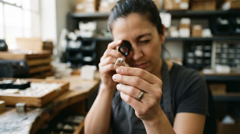 Close detail from the work jewelry inventory management supports