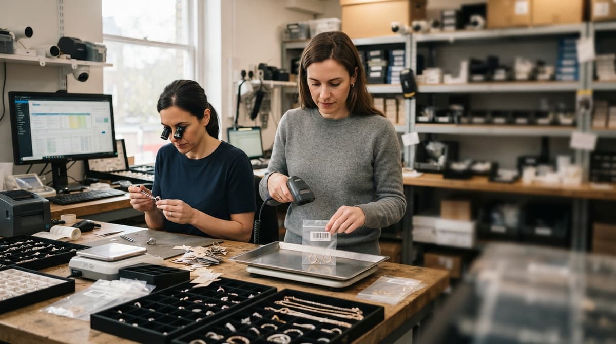 The team who would use jewelry inventory management, mid-task