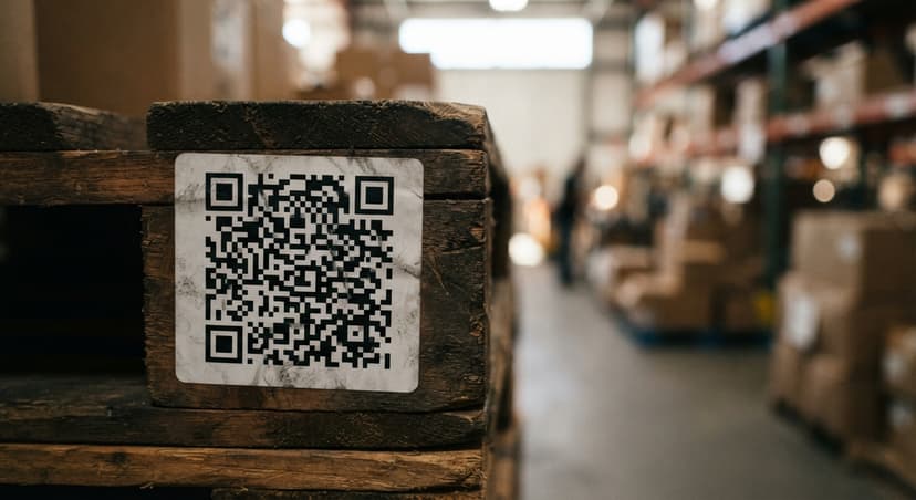 Close detail from the work lpn barcodes supports