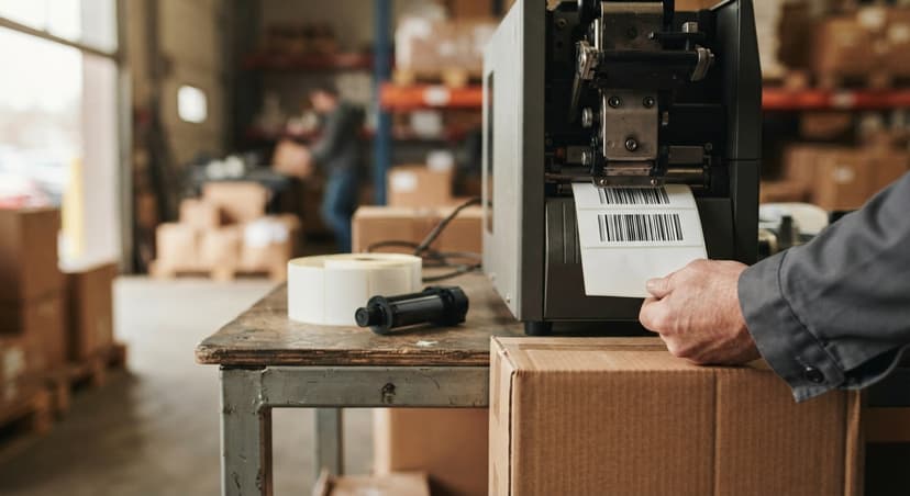 Close detail from the work make barcode supports