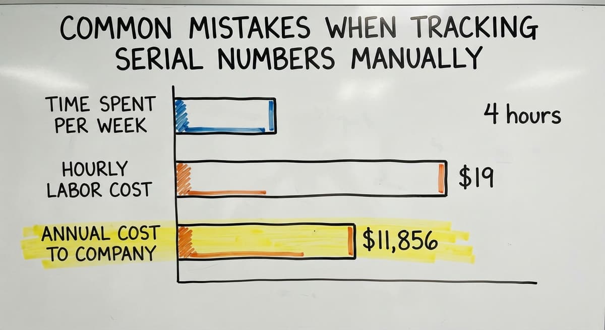 Common Mistakes When Tracking Serial Numbers Manually, in figures