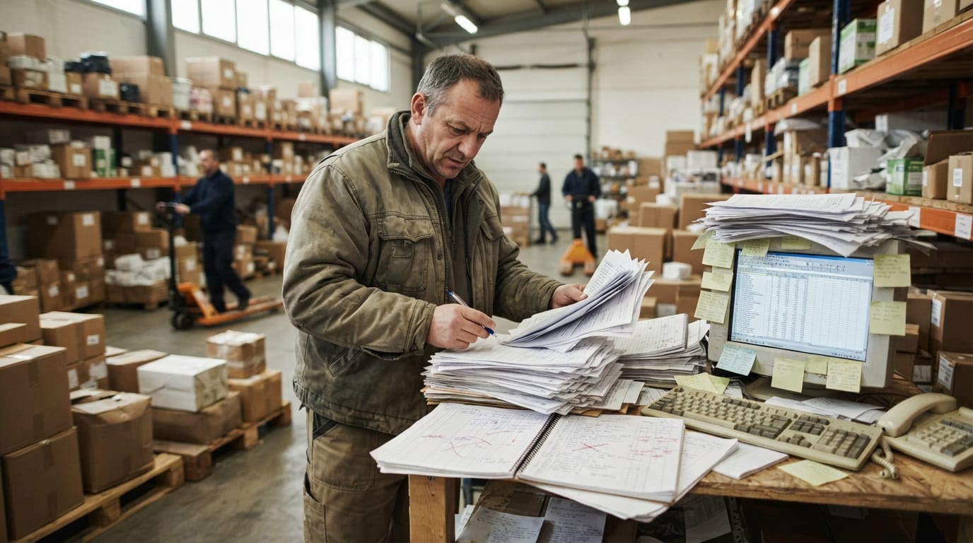 The manual process meaning of warehouse management system replaces