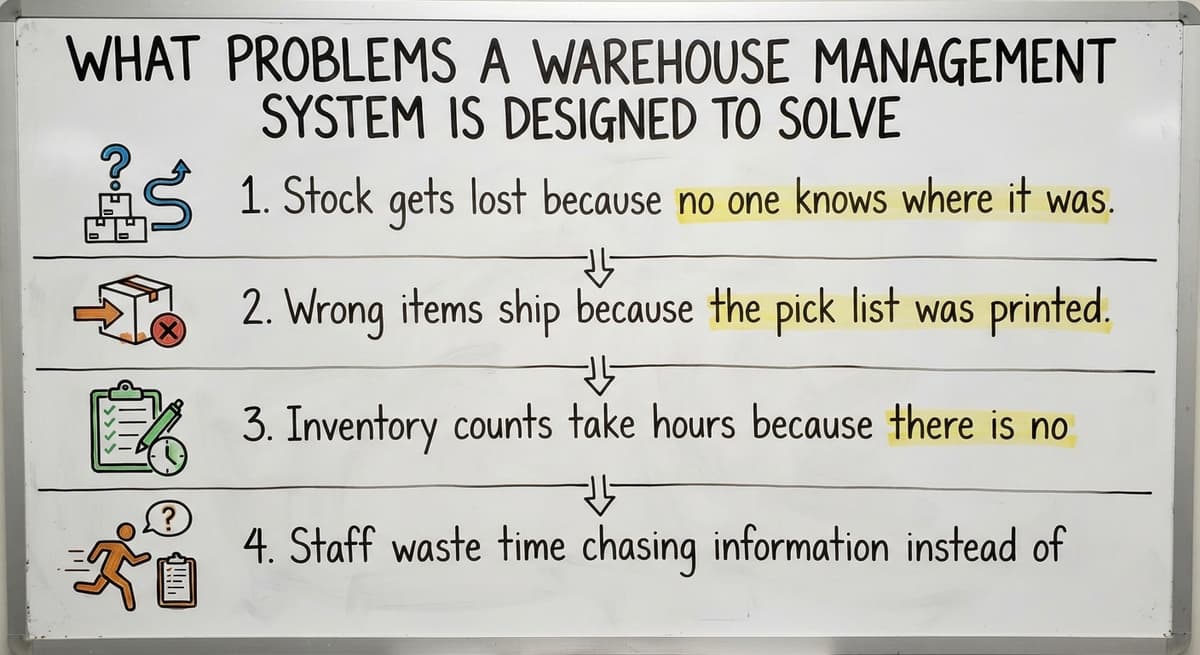 What Problems a Warehouse Management System Is Designed to Solve, drawn out