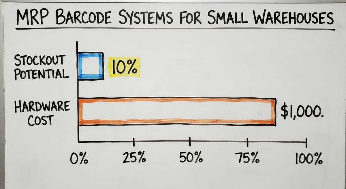 MRP Barcode Systems for Small Warehouses, in figures