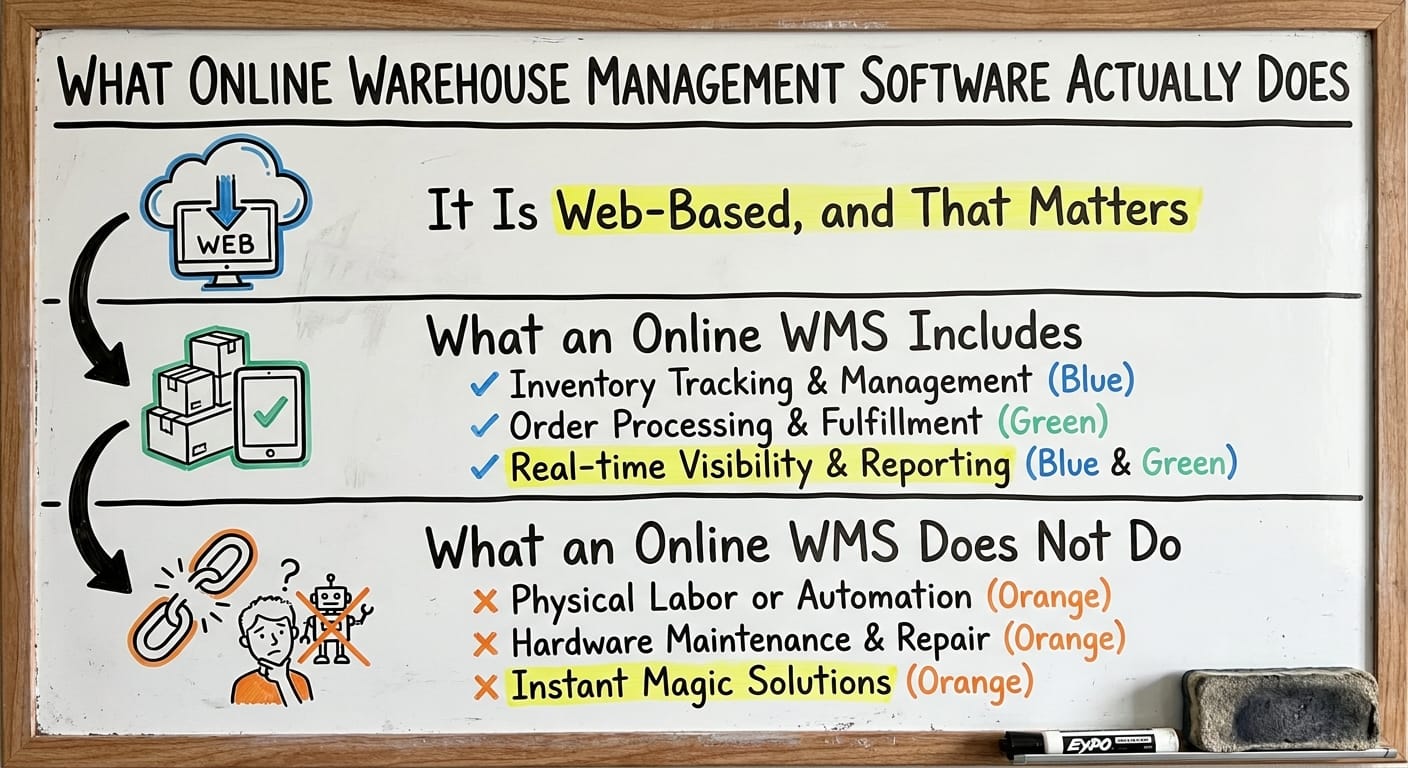 What Online Warehouse Management Software Actually Does, drawn out