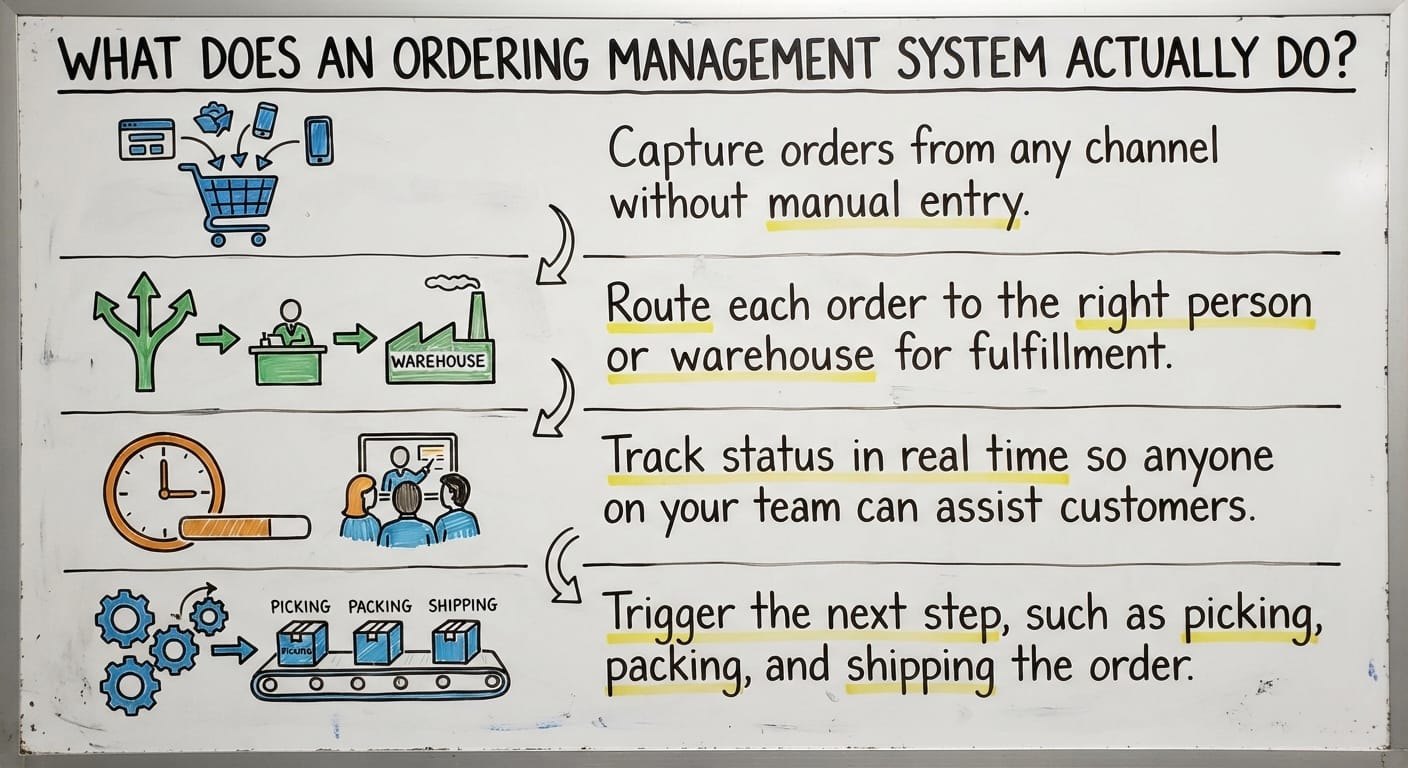 What Does an Ordering Management System Actually Do?, drawn out