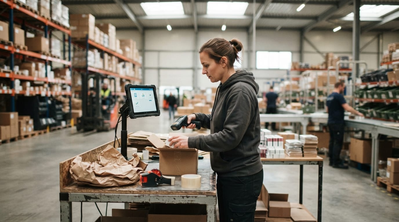 The team who would use product fulfillment center, mid-task