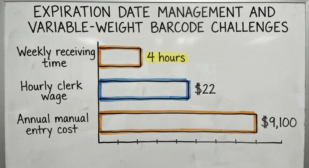 Expiration Date Management and Variable-Weight Barcode Challenges, in figures