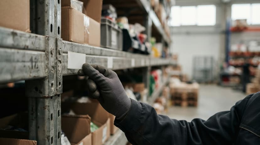 Close detail from the work retail inventory management systems supports