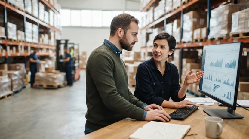 Two people working through what retail inventory management systems is telling them