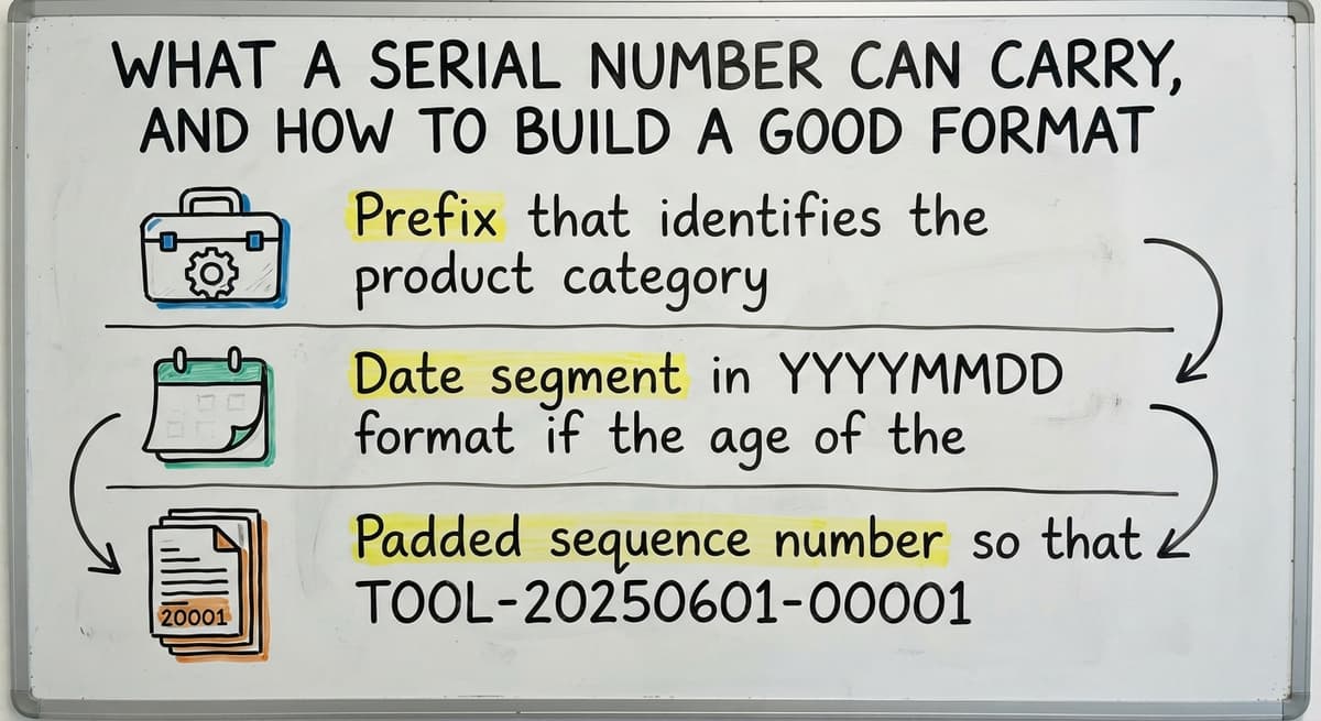 What a Serial Number Can Carry, and How to Build a Good Format, drawn out