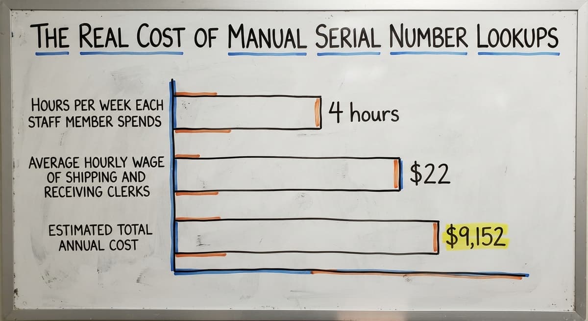 The Real Cost of Manual Serial Number Lookups, in figures