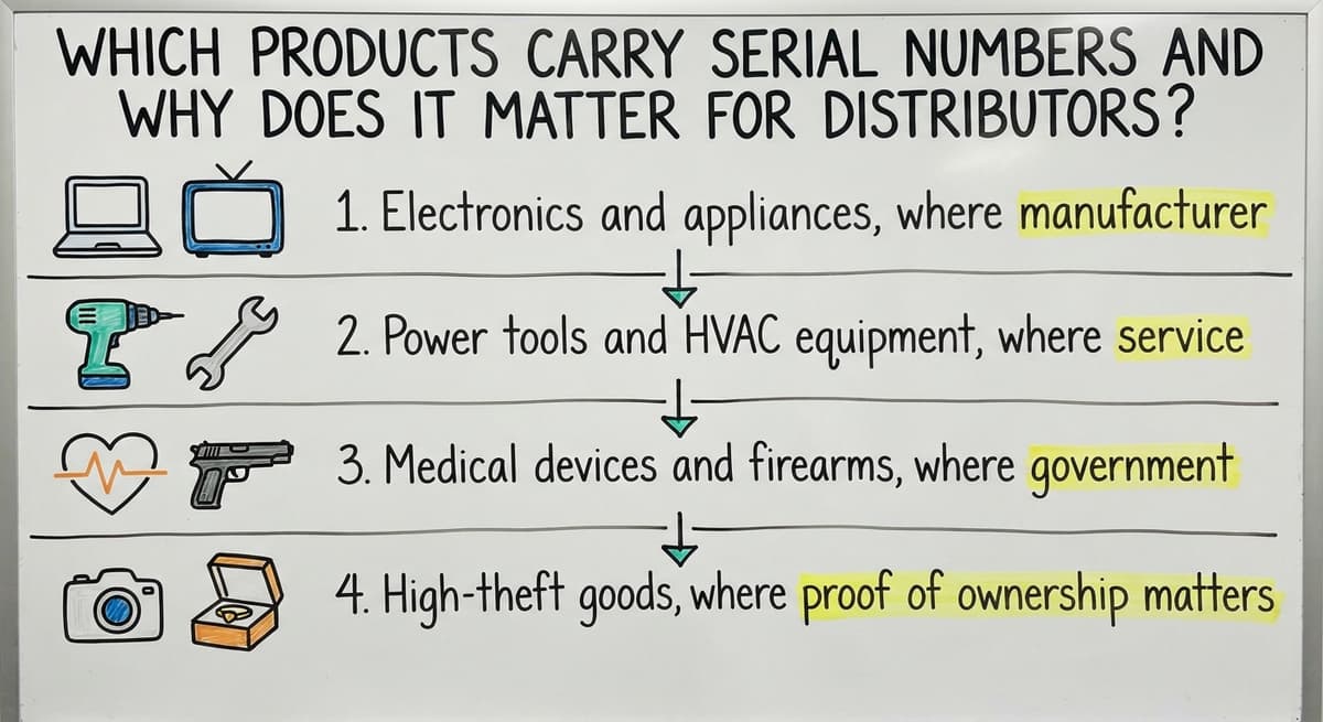 Which Products Carry Serial Numbers and Why Does It Matter for Distributors?, drawn out