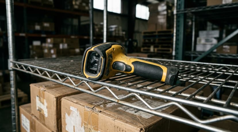 Close detail from the work simple warehouse management system supports
