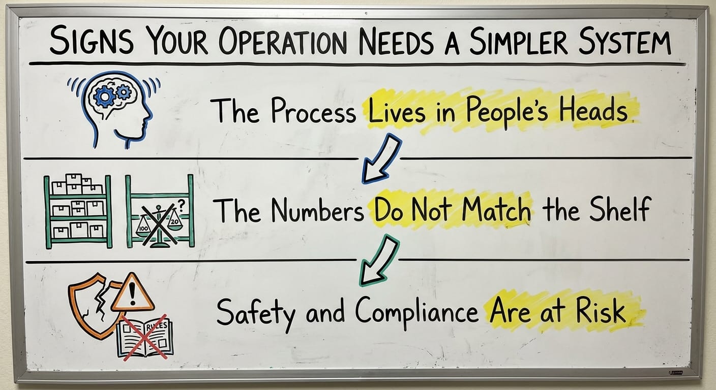 Signs Your Operation Needs a Simpler System, drawn out