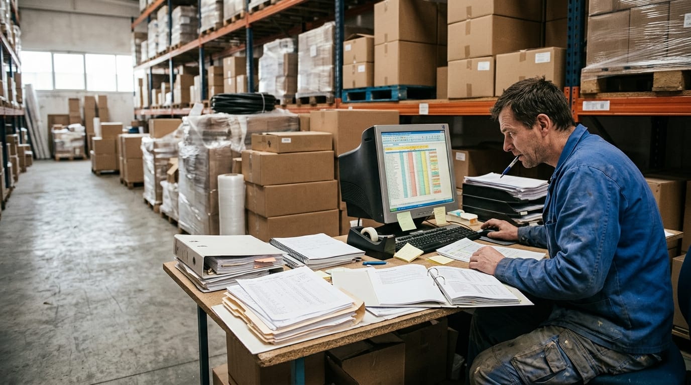 The manual process simple warehouse management system replaces