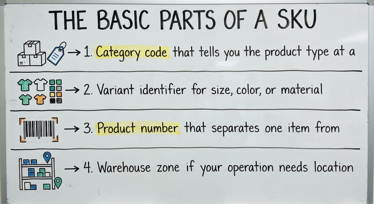 The Basic Parts of a SKU, drawn out