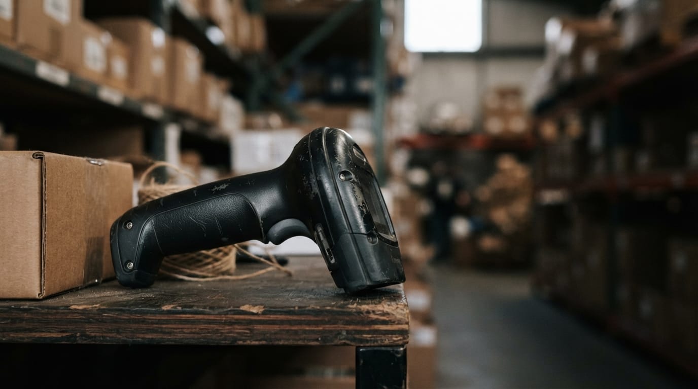Close detail from the work small business inventory management supports