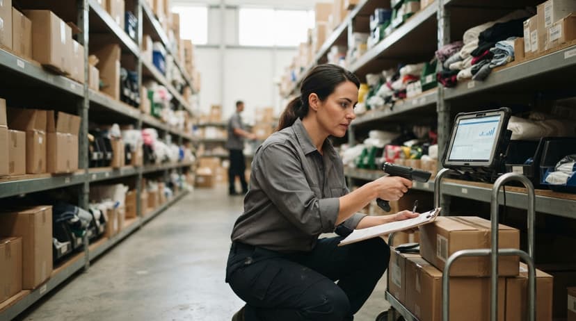 The team who would use small business inventory management, mid-task