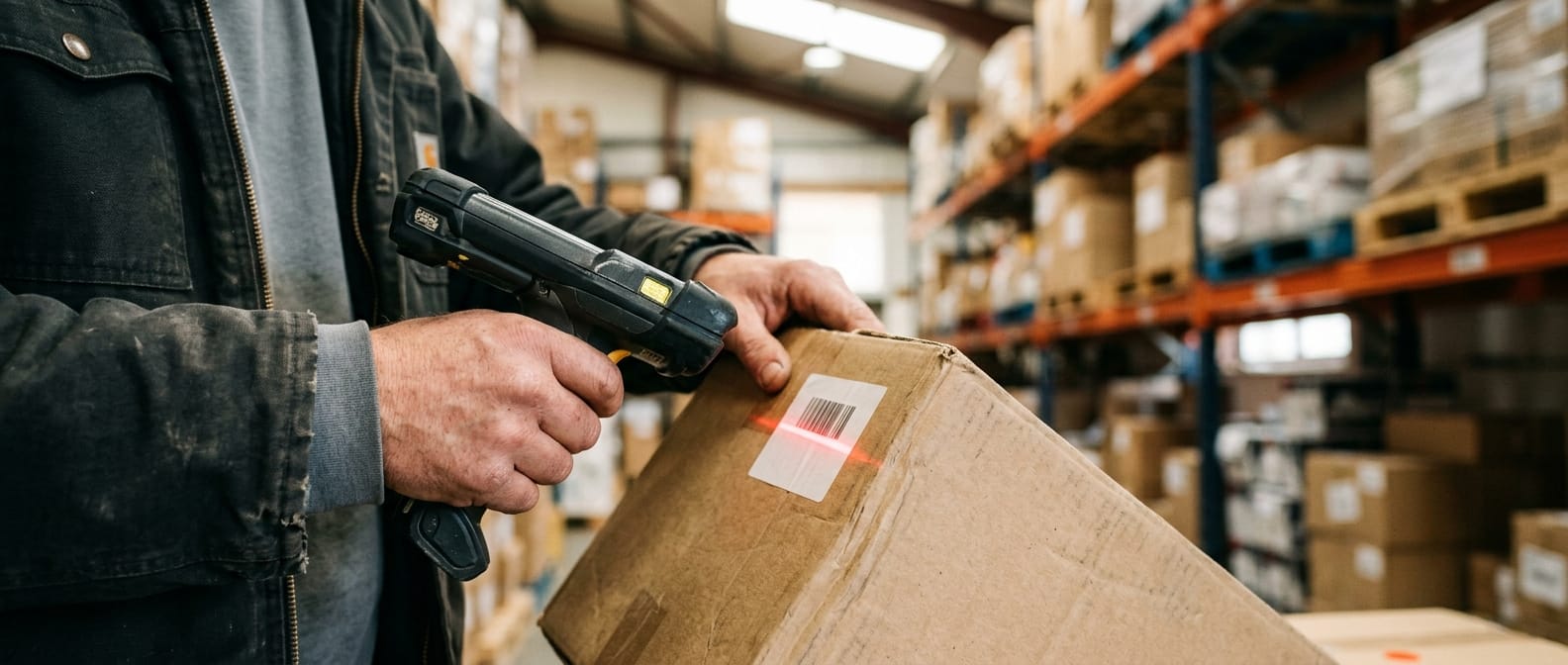 Close detail from the work small business warehouse management system supports