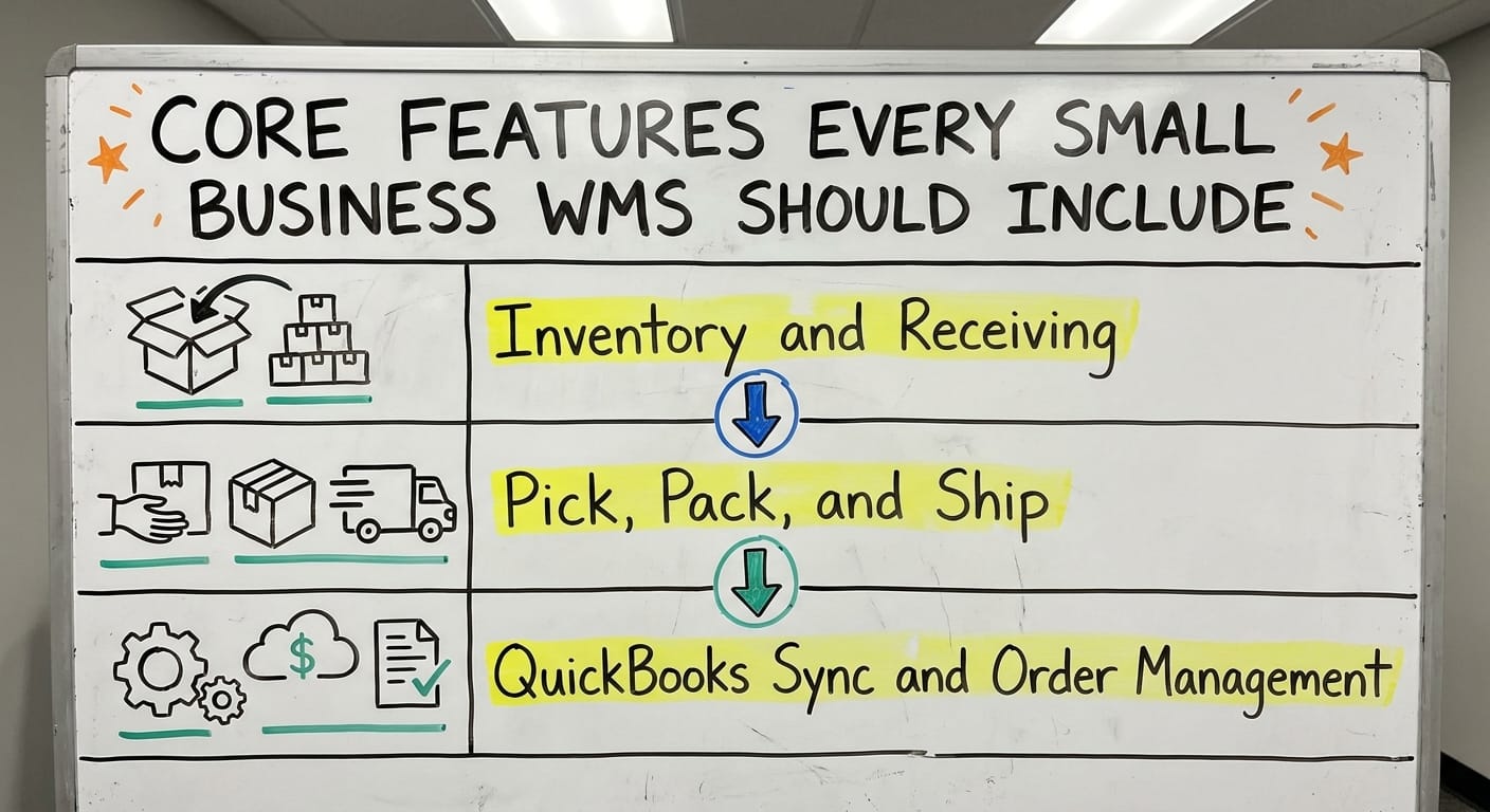 Core Features Every Small Business WMS Should Include, drawn out