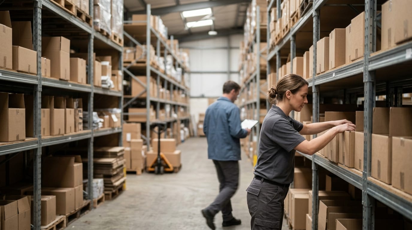 The team who would use stockroom, mid-task