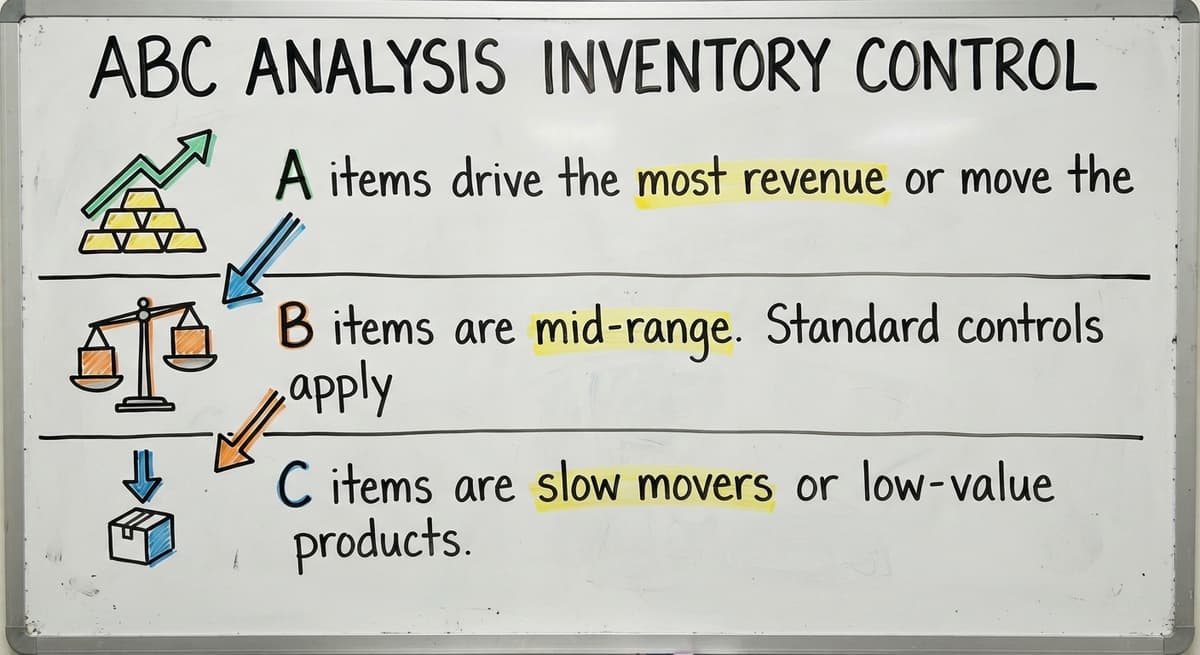 ABC Analysis Inventory Control, drawn out