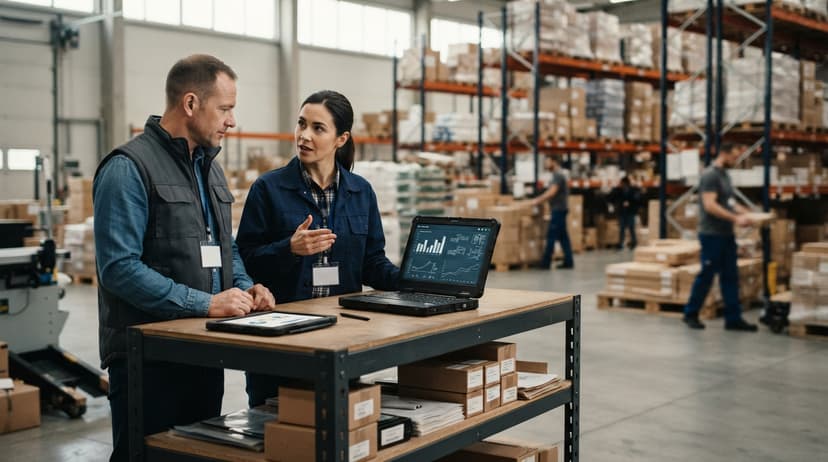 Two people working through what types of inventory control is telling them