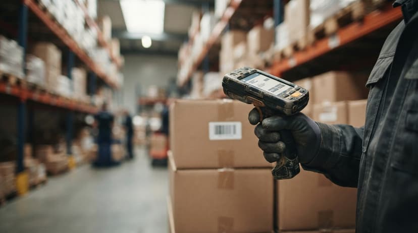 Close detail from the work types of stock control systems supports