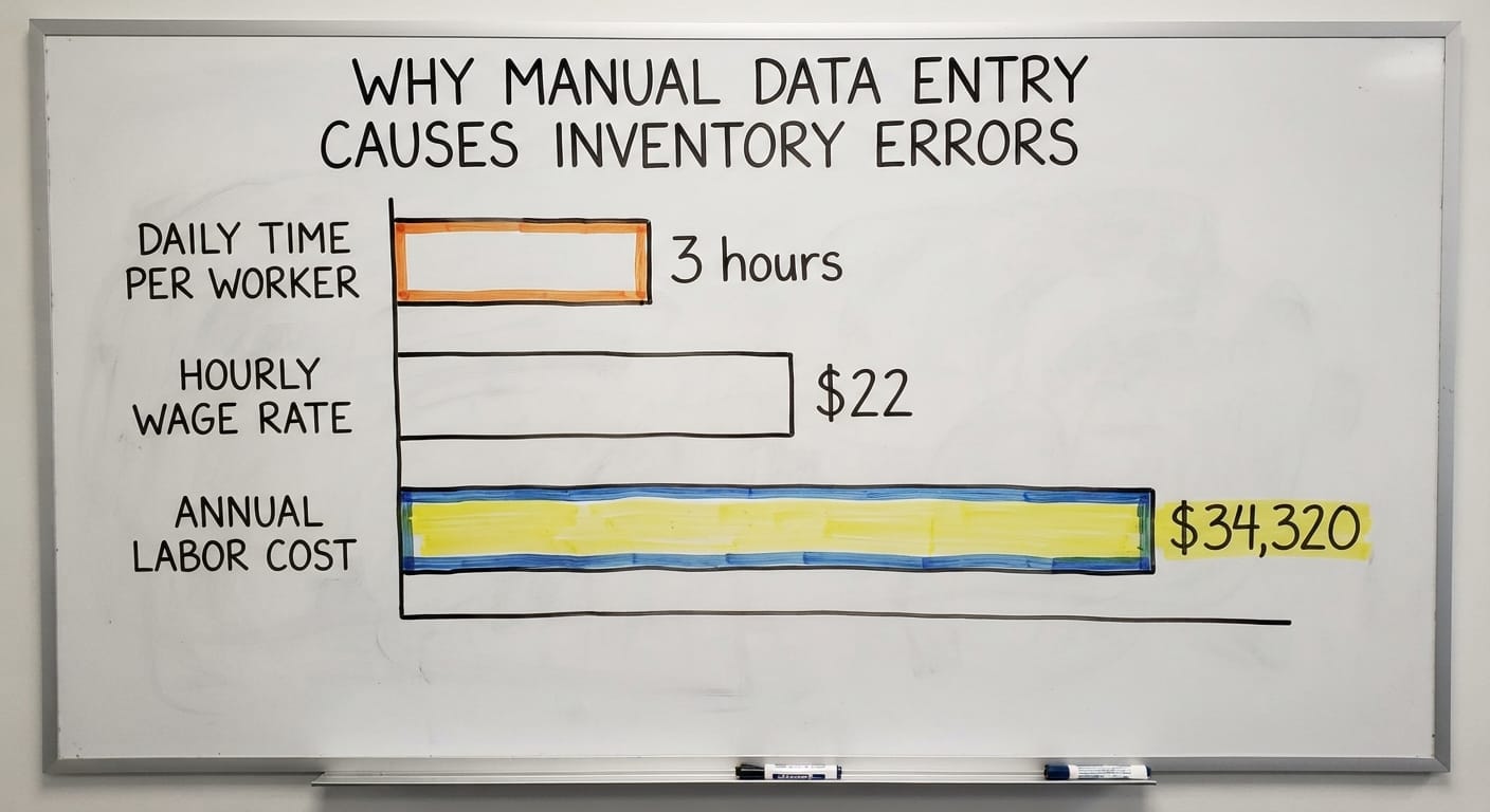 Why Manual Data Entry Causes Inventory Errors, in figures