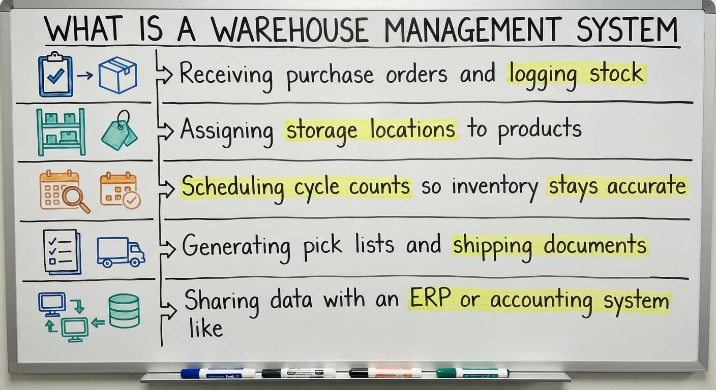 What Is a Warehouse Management System, drawn out