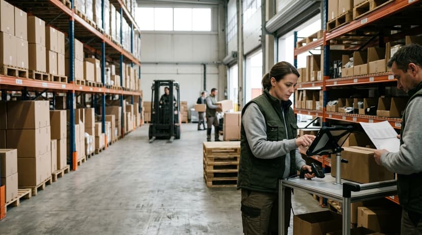 The team who would use warehouse inventory management software, mid-task