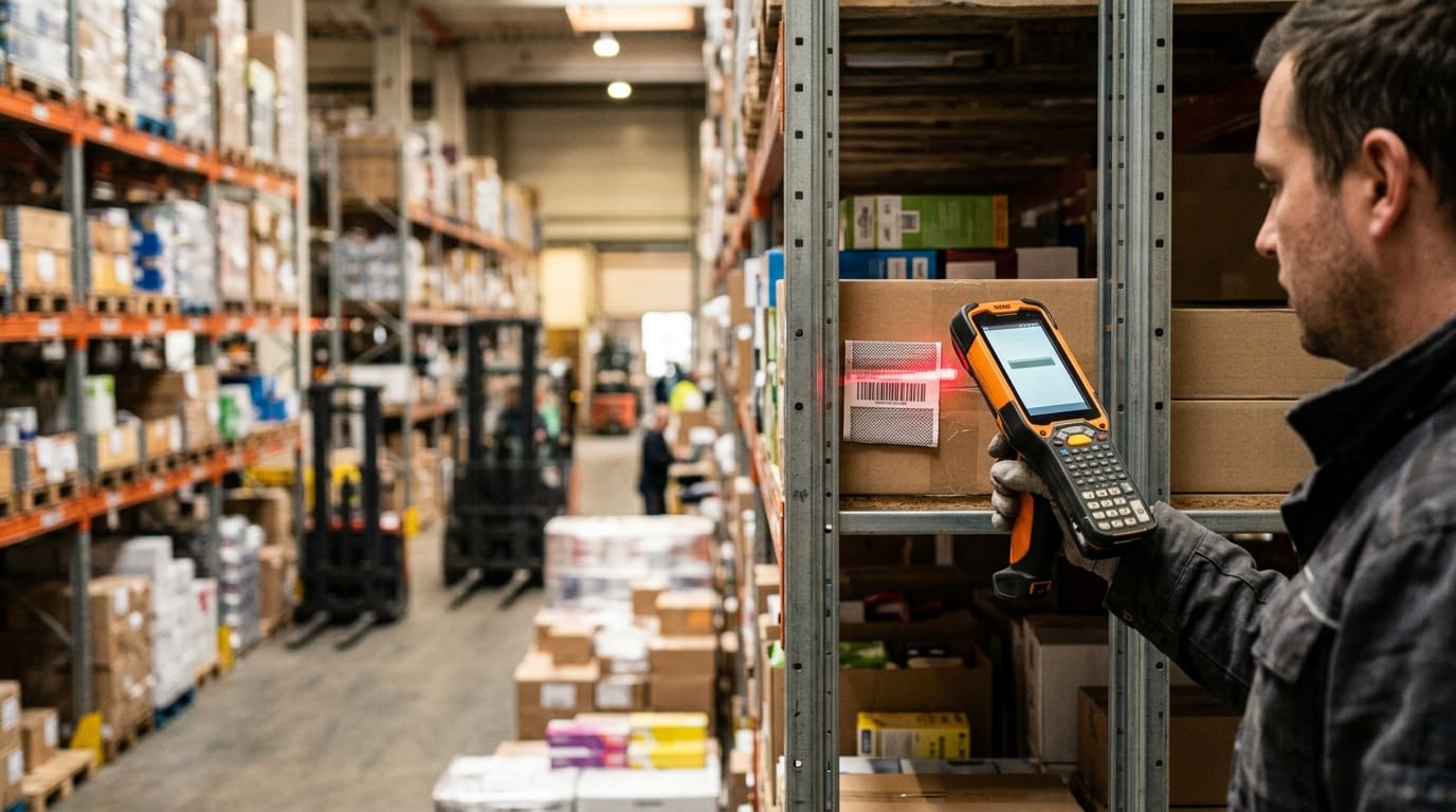 Close detail from the work warehouse inventory management software supports