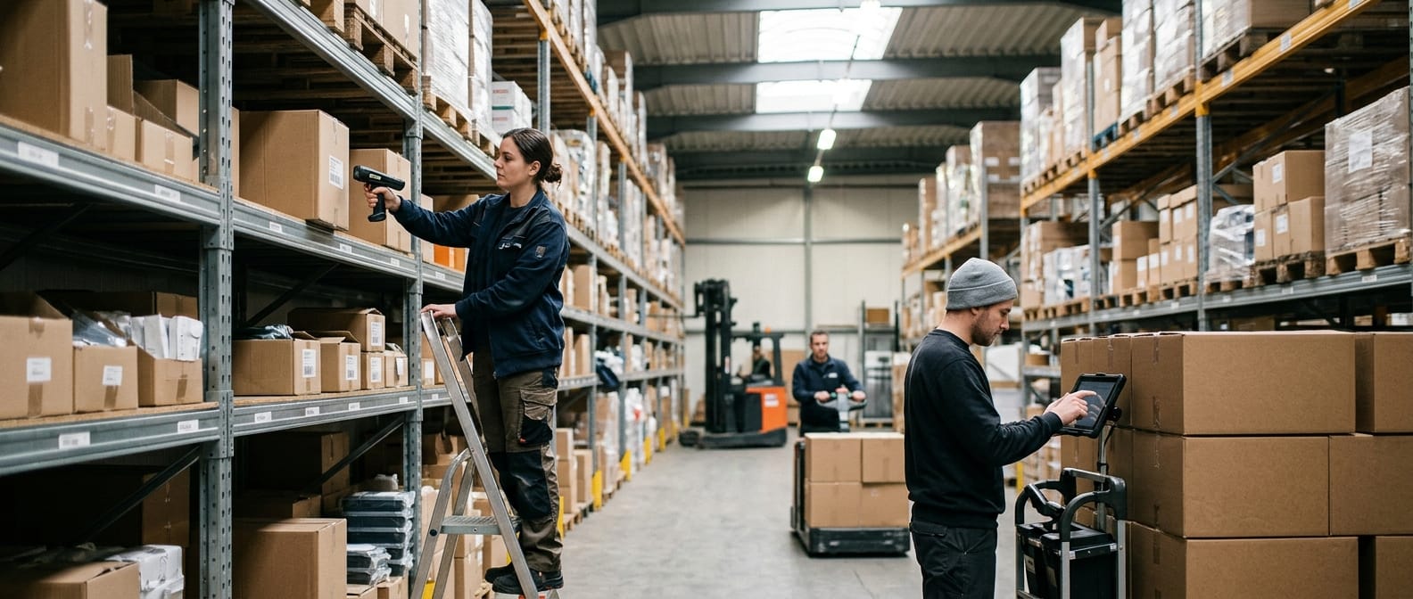 The team who would use warehouse inventory management system, mid-task