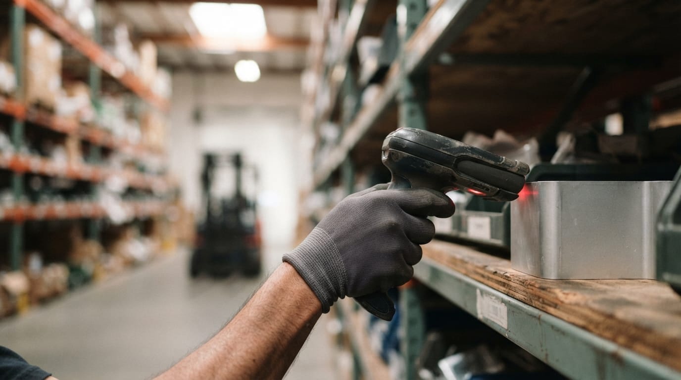 Close detail from the work warehouse inventory software programs supports