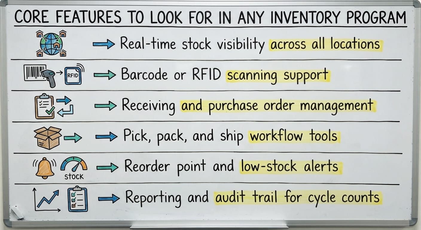 Core Features to Look for in Any Inventory Program, drawn out