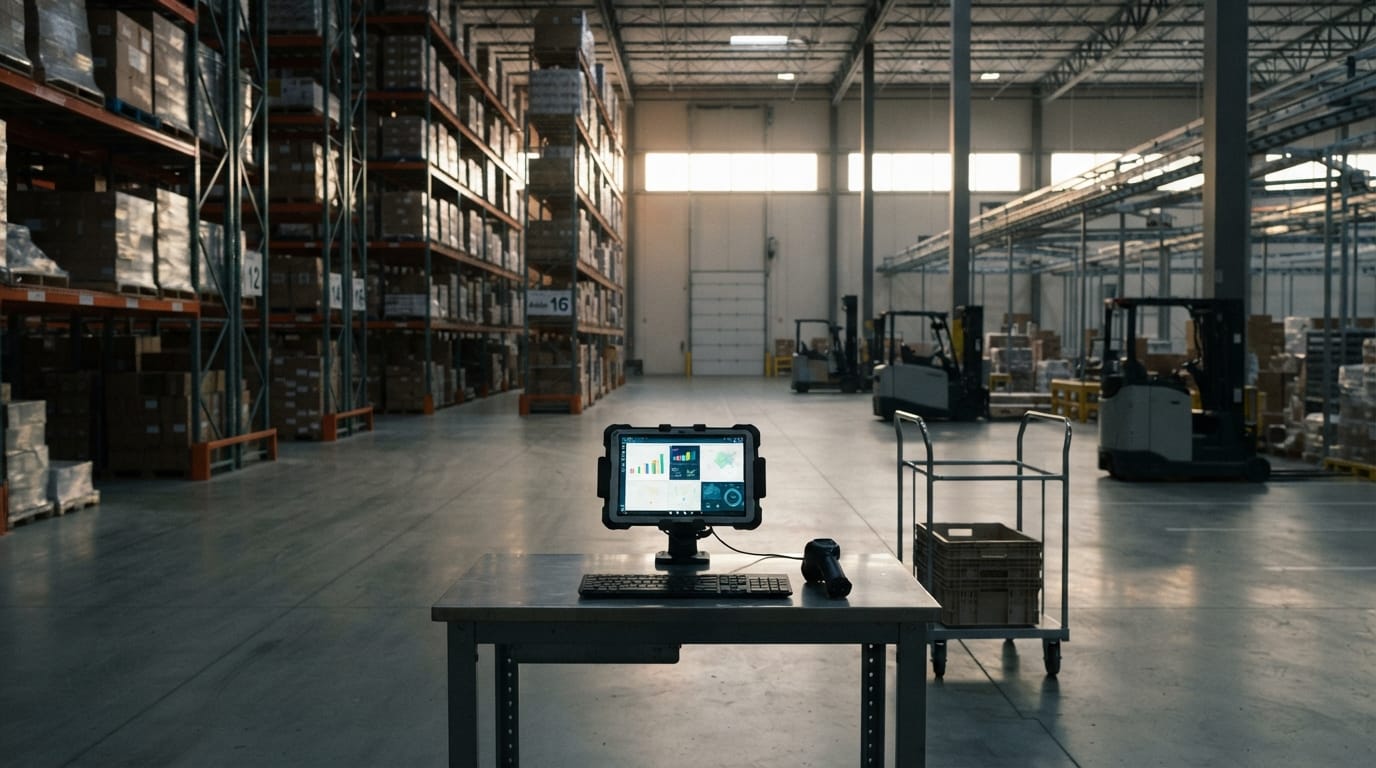 The start of a shift, before warehouse inventory software programs records anything