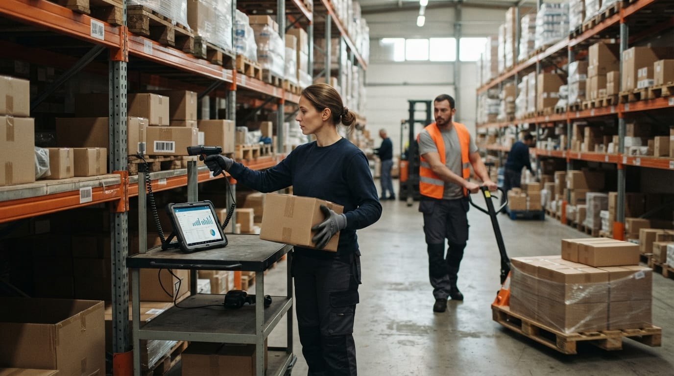 The team who would use warehouse inventory systems, mid-task